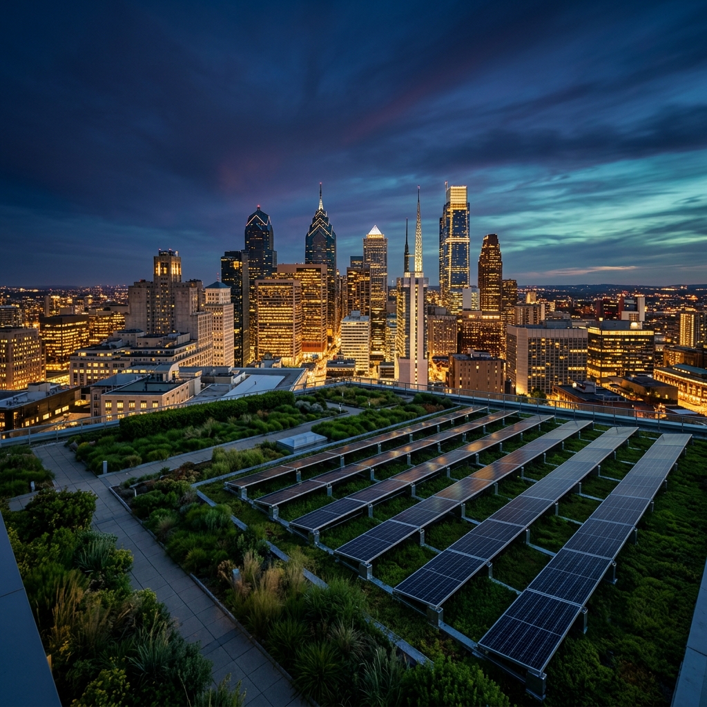 Green Energy Cityscape representing sustainable transition and green finance